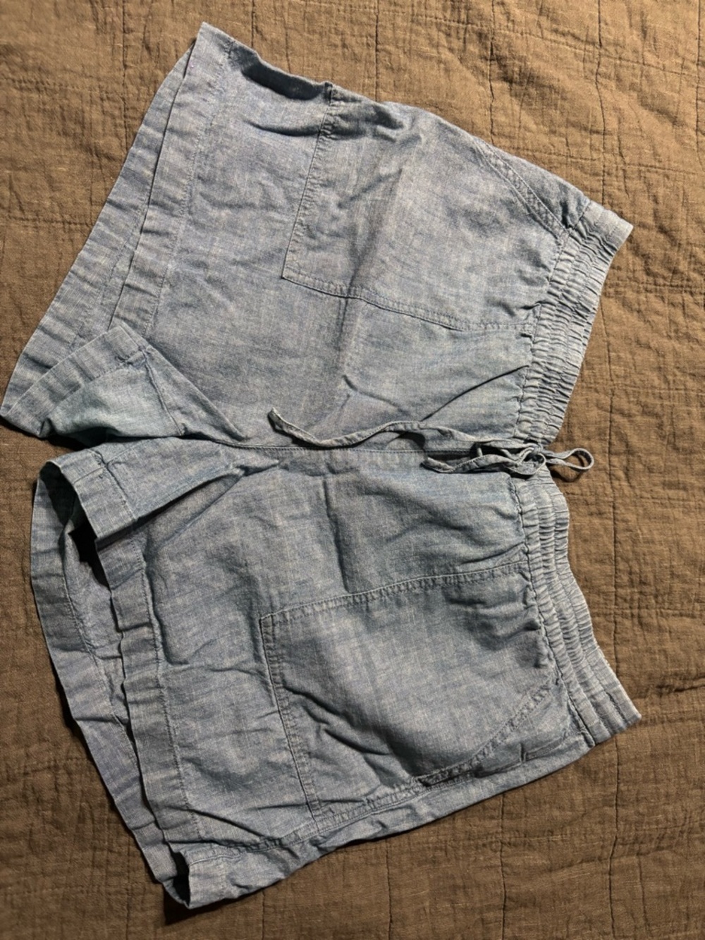 J. Crew Light Blue Linen-Blend Drawstring Women’s Shorts